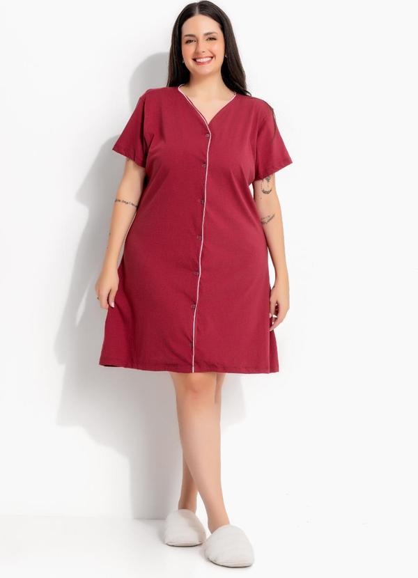 Camisola Americana Bordô de Botões