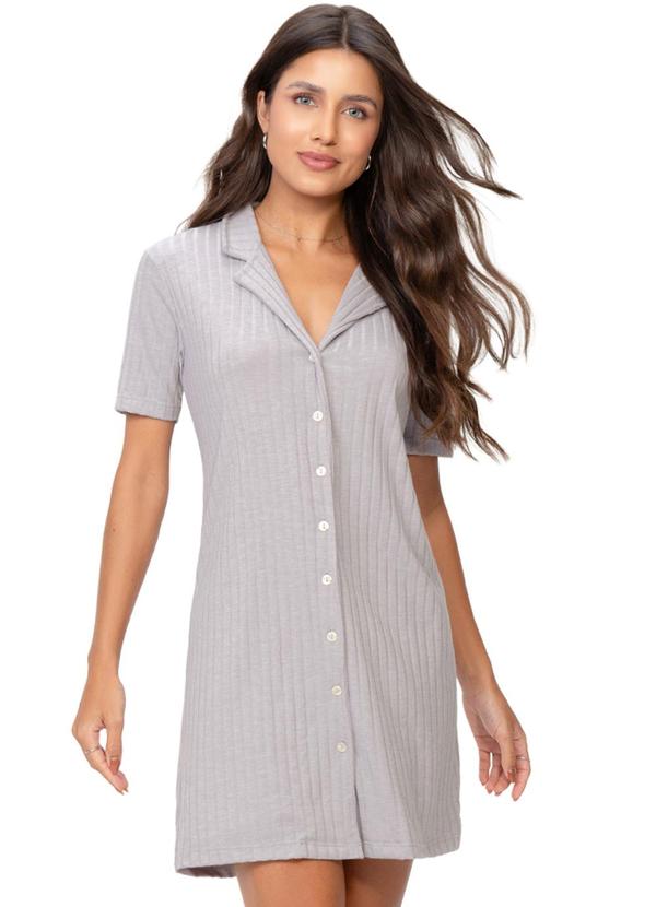 Camisola Americana Feminina Manga Curta Cinza