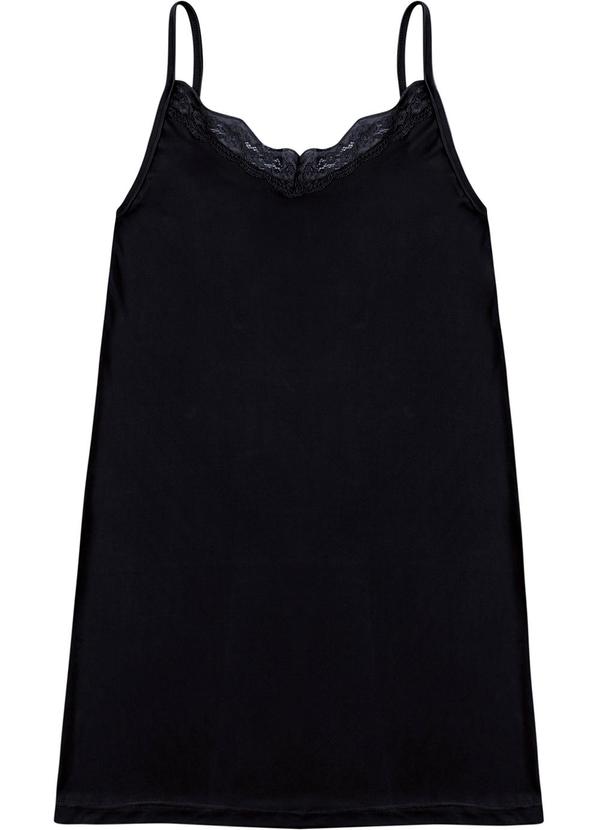 Camisola em Liganete com Renda Preto