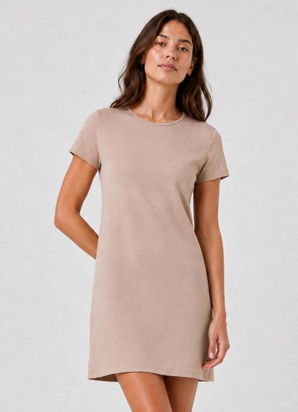 Camisola Feminina Lisa Decote Redondo Bege