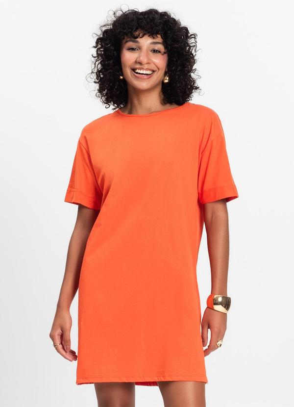 Camisola Manga Curta Feminina Laranja