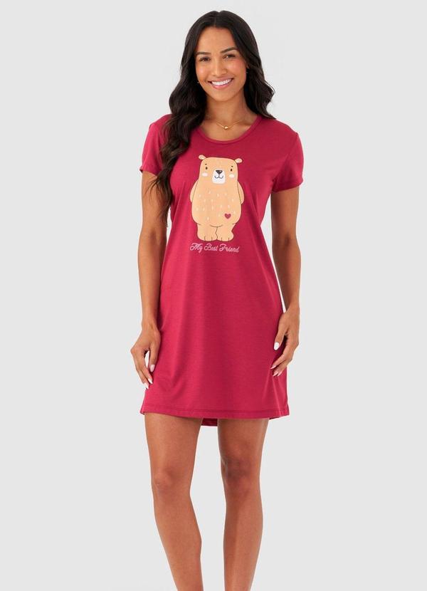 Camisola Feminina Manga Curta Vermelho