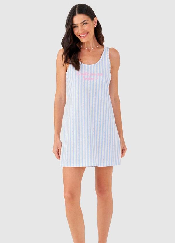 Camisola Feminina Regata Decote Redondo Azul