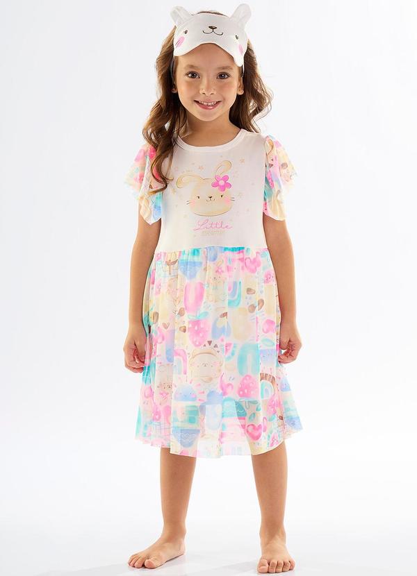 Vista 2 Camisola Infantil com Tapa Olhos Branco Up Baby Up Baby