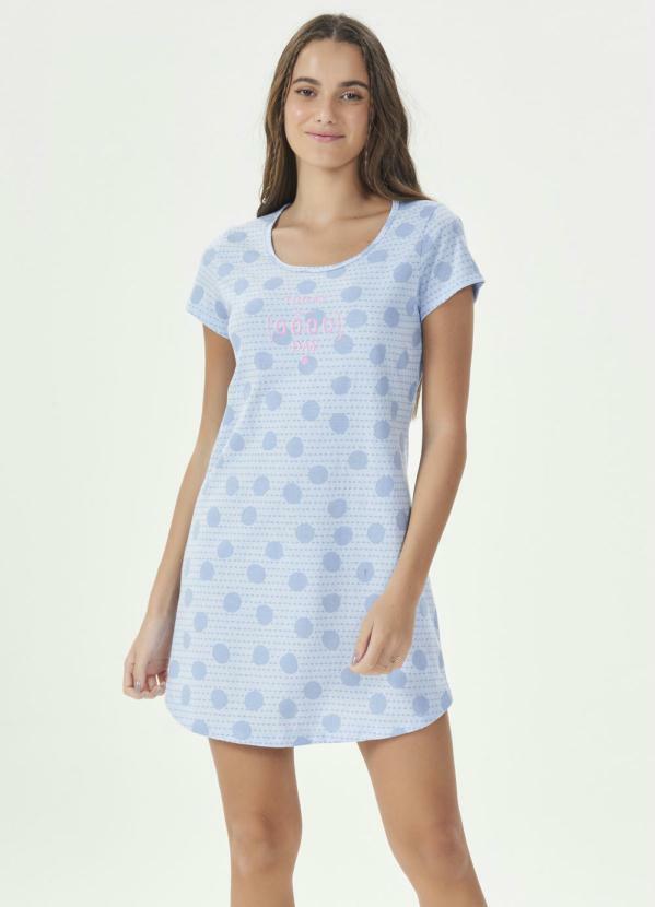 Vista 2 Camisola Manga Curta Azul Espaço Pijama Espaço Pijama