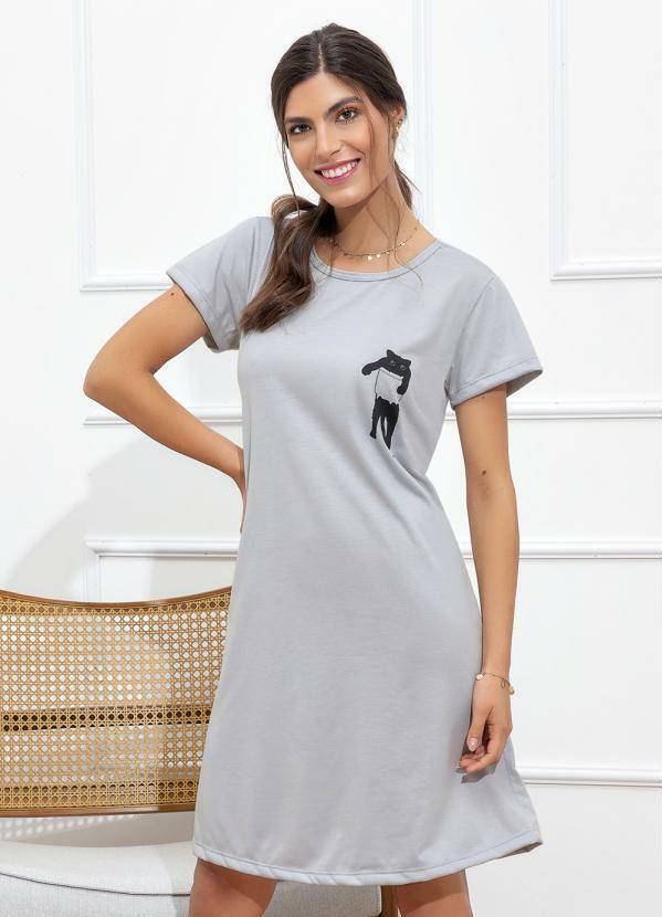 Camisola Manga Curta Cinza