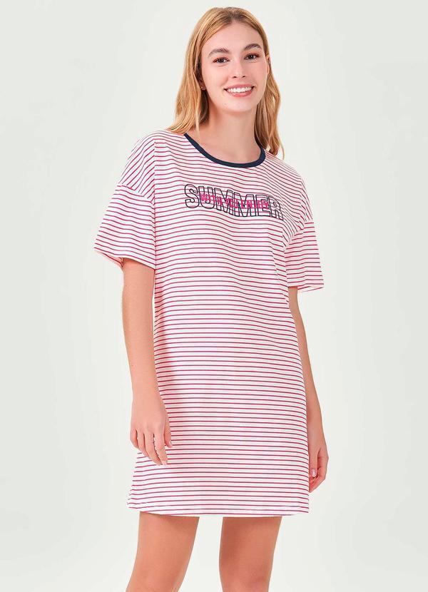 Vista 2 Camisola Manga Curta Off White Espaço Pijama Espaço Pijama