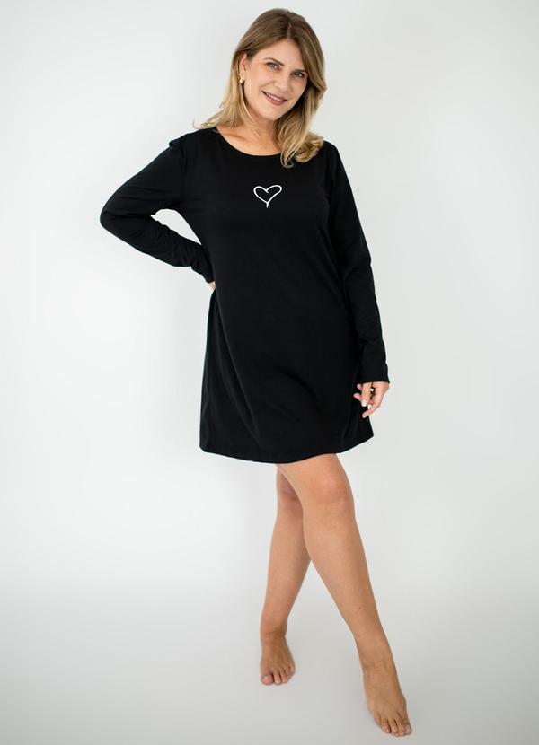 Camisola Manga Longa Básica Preto