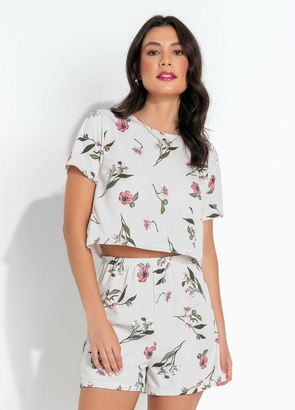Vista 2 Pijama Floral Elegante Curto com Mangas Curtas Alma Dolce Alma Dolce