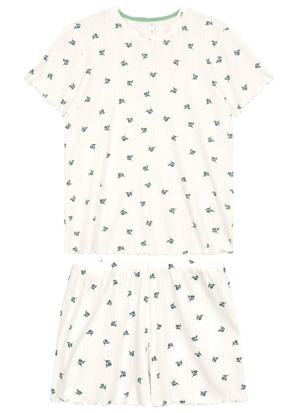 Pijama Curto Liberty Verde Claro
