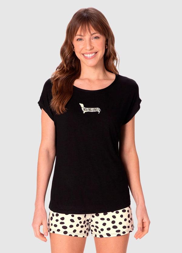 Pijama Curto You Are Loved Plus Preto