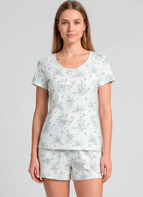 Pijama Feminina Short e Blusa Bege