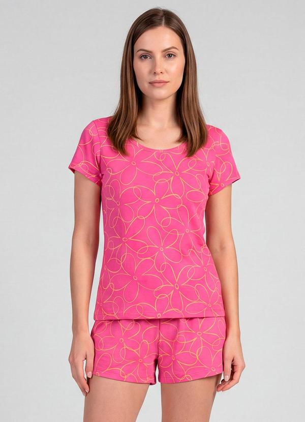Pijama Feminina Short e Blusa Rosa