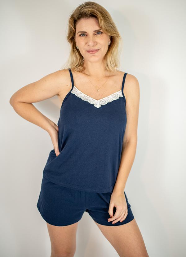 Vista 2 Pijama Feminino Alcinha Rita Azul Piante Pijamas Piante Pijamas