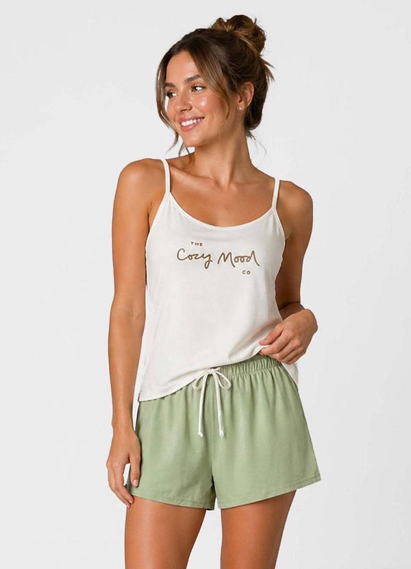 Pijama Feminino Blusa de Alça e Short Verde