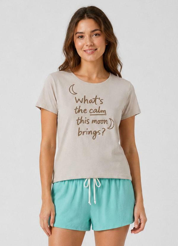Pijama Feminino Blusa e Short Azul