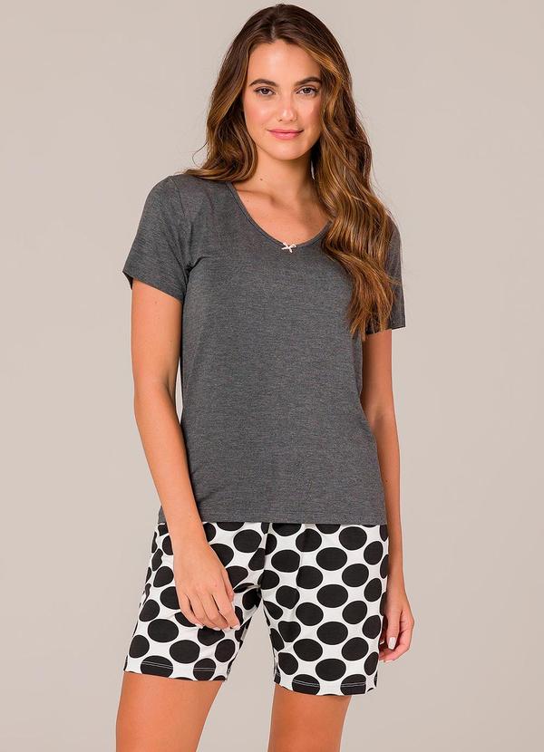 Vista 2 Pijama Feminino Curto Preto Espaço Pijama Espaço Pijama