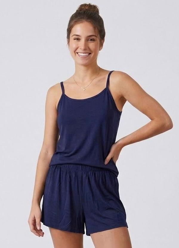 Pijama Feminino de Alças Azul