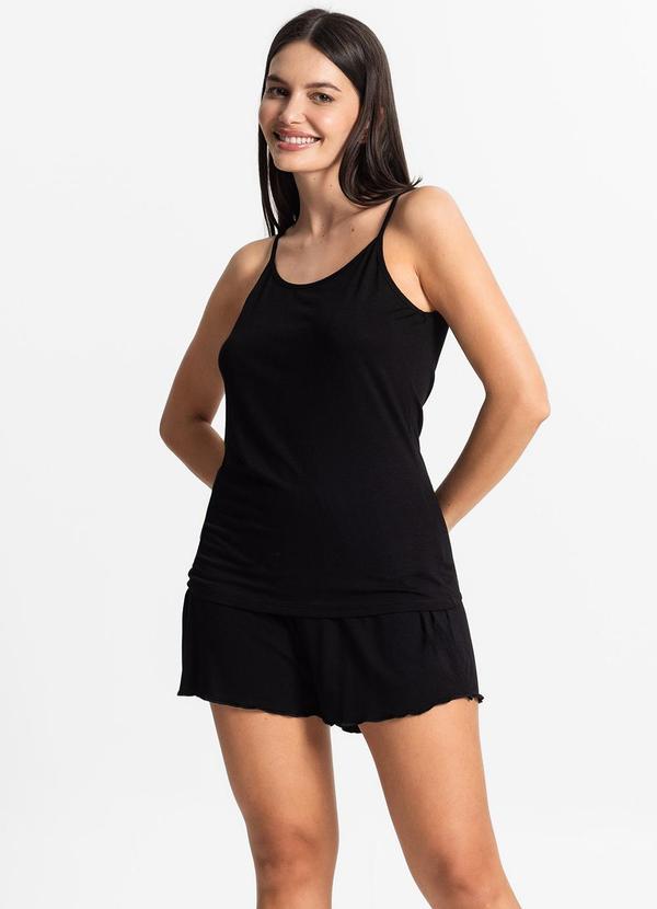 Pijama Feminino de Alças Preto