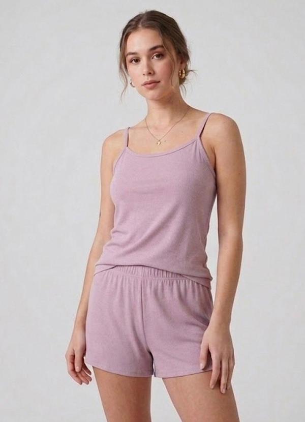 Pijama Feminino em Viscotorcion de Alças Rosa