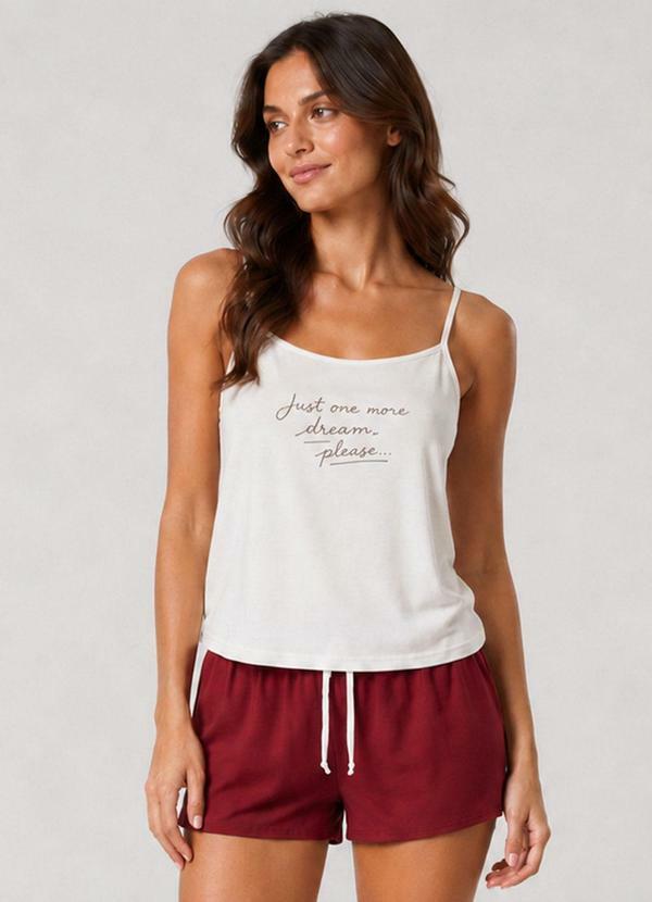 Pijama Feminino Short e Blusa de Alça Vermelho