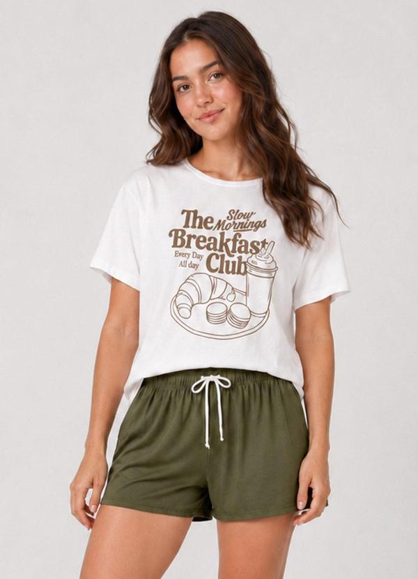 Pijama Feminino Shorts e Blusa Verde