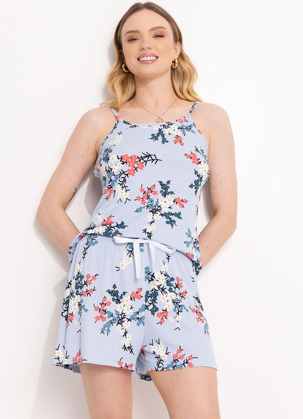 Vista 2 Pijama Floral Ramos em Canelado Alma Dolce Alma Dolce
