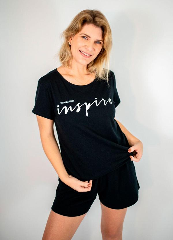 Pijama Manga Curta Inês Preto