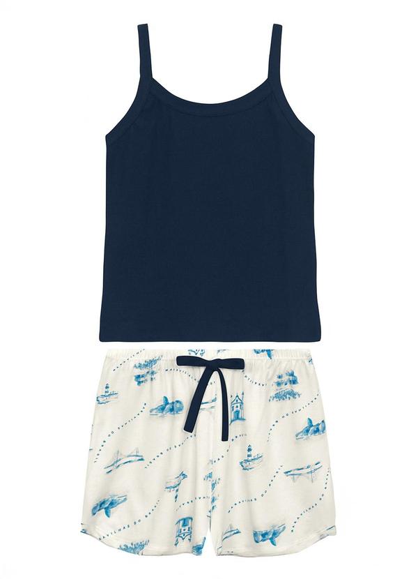 Pijama Maravilhas do Brasil Azul Marinho