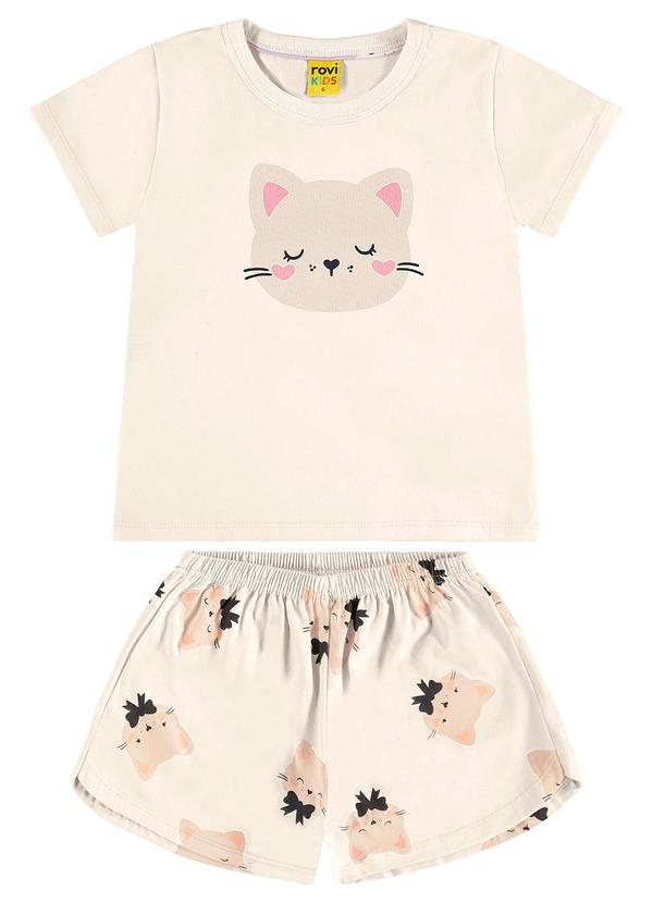 Vista 2 Pijama Meia Malha Bege Rovi Kids Rovi Kids