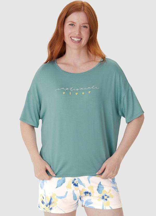 Pijama Simplesmente Viver Verde Turquesa