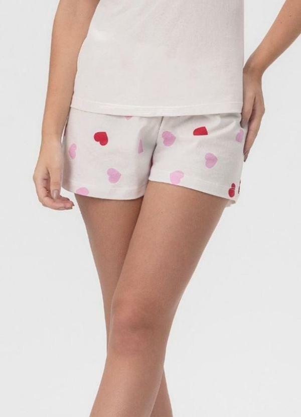 Short Doll Feminino Corações Branco