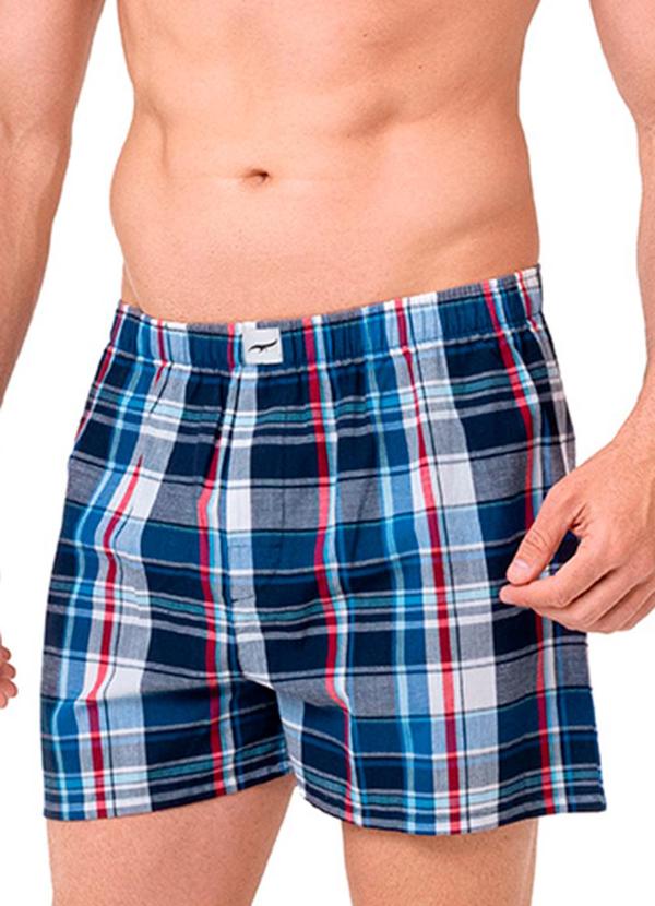Cueca Samba Canção Xadrez Tons de Azul