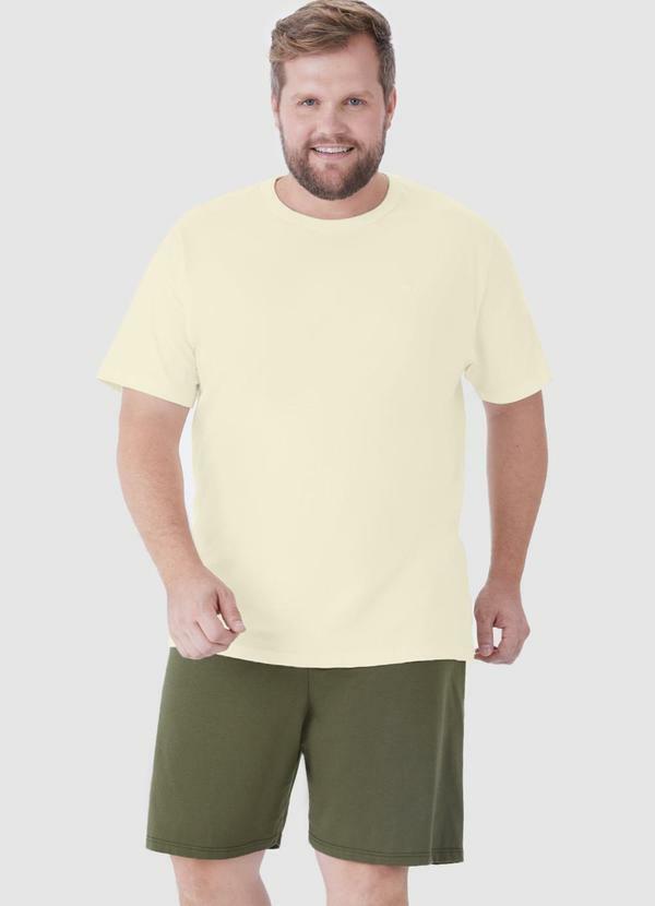 Pijama Curto com Bordado PlusOff White