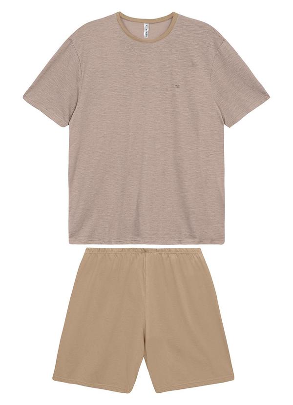 Pijama Curto Malha Fio a Fio Mocha Mousse