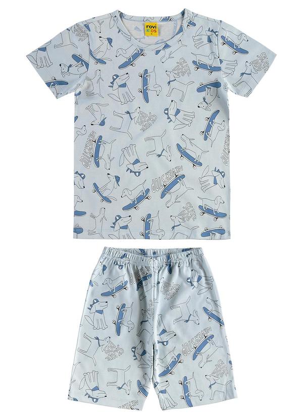 Vista 2 Pijama Meia Malha Azul Pulla Bulla Pulla Bulla