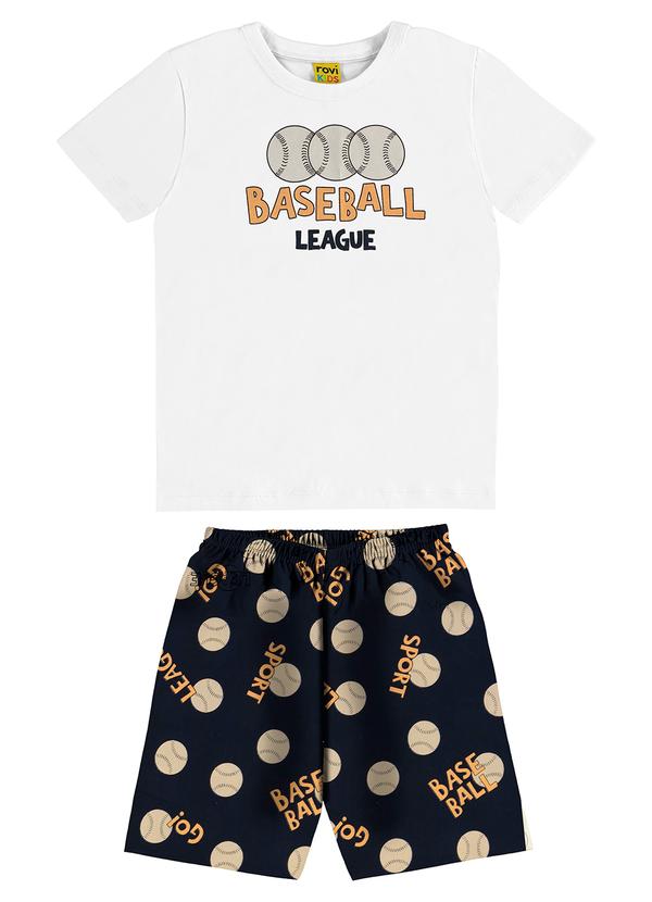 Vista 2 Pijama Meia Malha Branco Pulla Bulla Pulla Bulla
