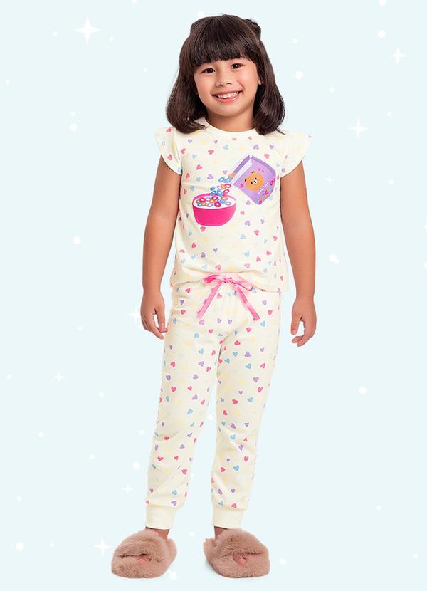 Vista 2 Cj.Pijama Blusa/Calca Bege Fakini Kids Fakini Kids