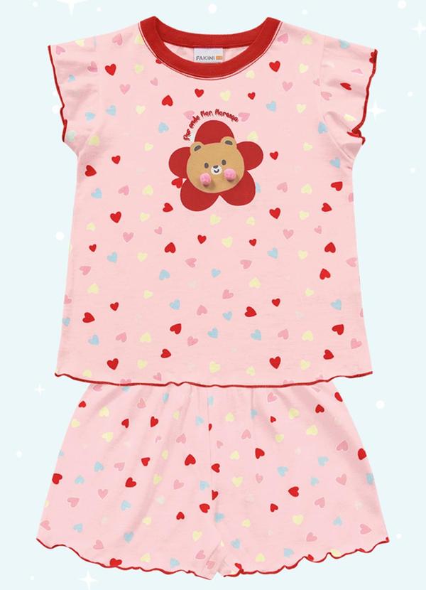 Conjunto Pijama Blusa e Shorts Rosa