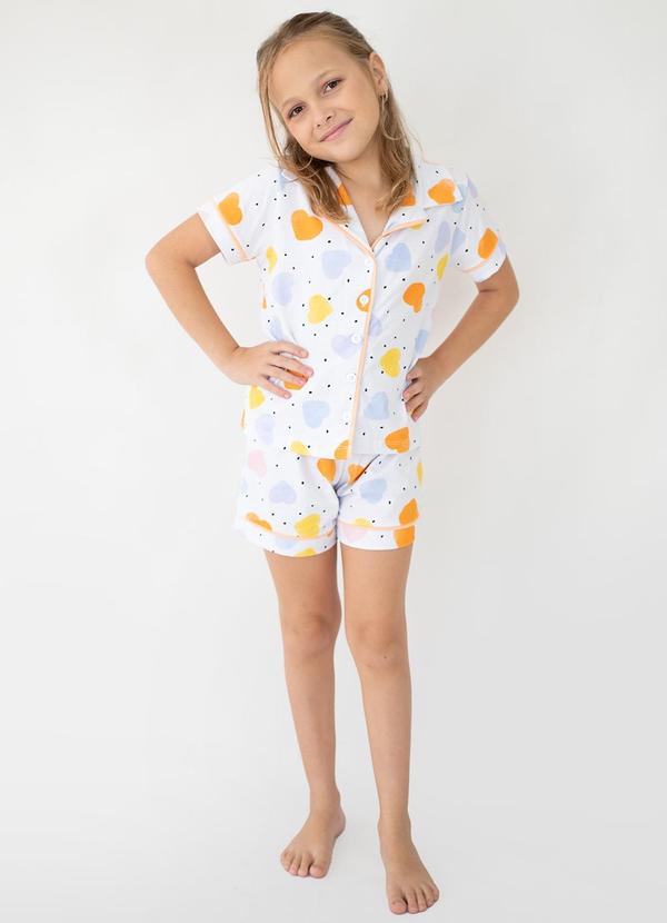 Vista 2 Pijama Americano Infantil Algodão Branco Piante Pijamas Piante Pijamas
