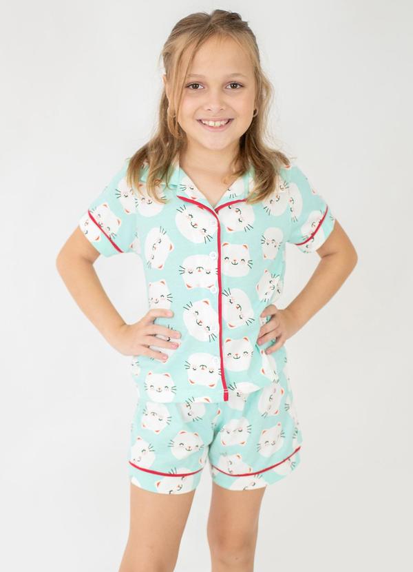 Vista 2 Pijama Americano Infantil Algodão Verde Piante Pijamas Piante Pijamas
