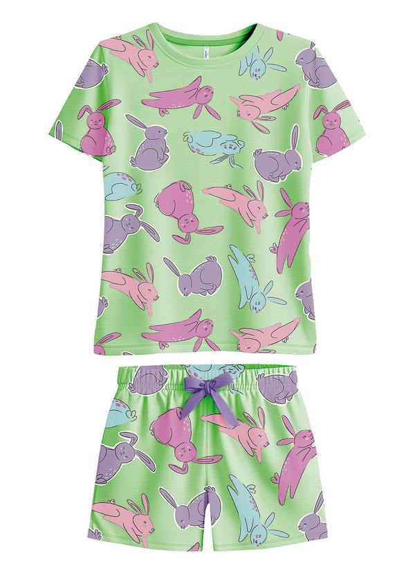 Pijama Coelhinhos Brilha no Escuro Verde