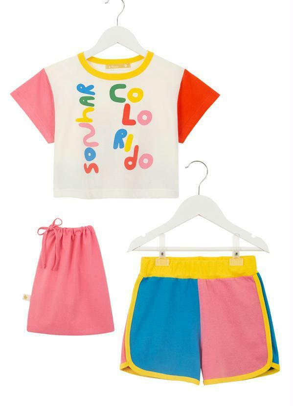 Pijama de Menina Sonhar Colorido Branco
