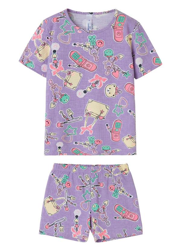 Pijama Fashion Fun Brilha no Escuro Lilás