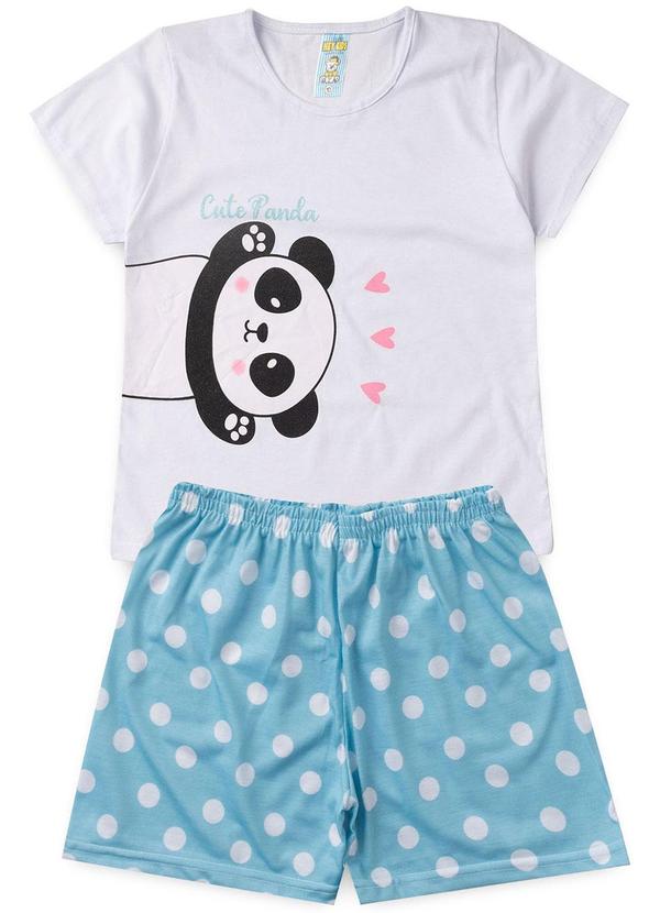 Vista 2 Pijama Feminino Verão Cute Panda Branco Atelie Da Crianca Atelie Da Crianca