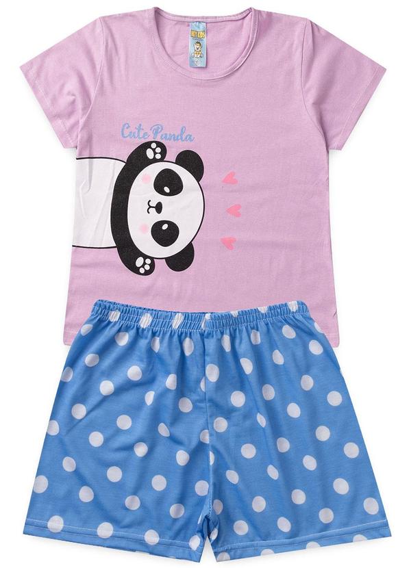 Vista 2 Pijama Feminino Verão Cute Panda Rosa Atelie Da Crianca Atelie Da Crianca