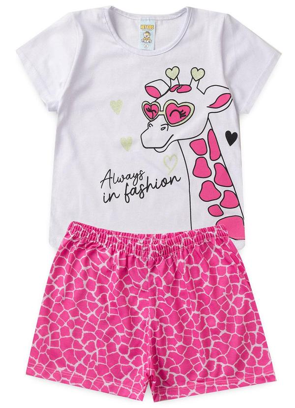 Vista 2 Pijama Feminino Verão Girafa Branco Atelie Da Crianca Atelie Da Crianca