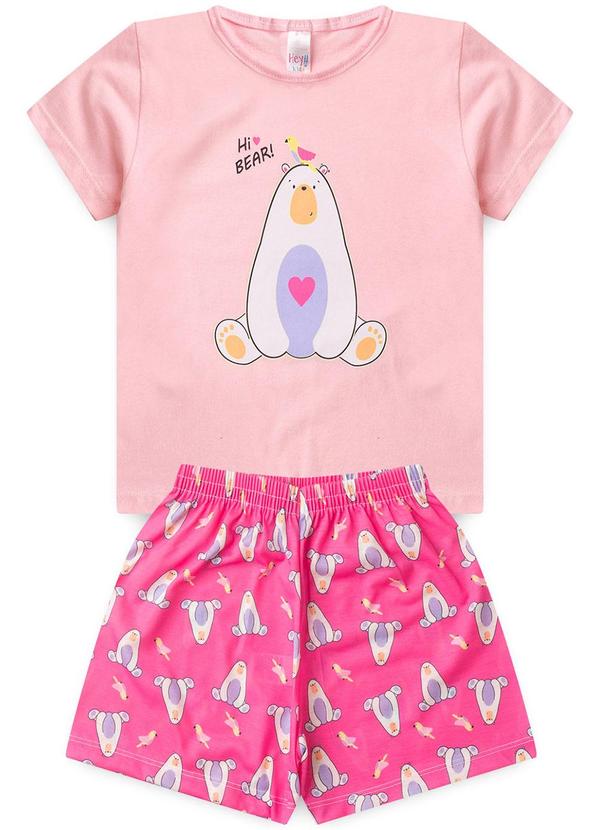 Vista 2 Pijama Feminino Verão Hi Bear Rosa Atelie Da Crianca Atelie Da Crianca