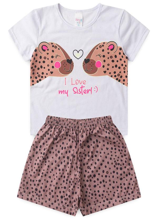 Vista 2 Pijama Feminino Verão I Love My Sister Branco Atelie Da Crianca Atelie Da Crianca
