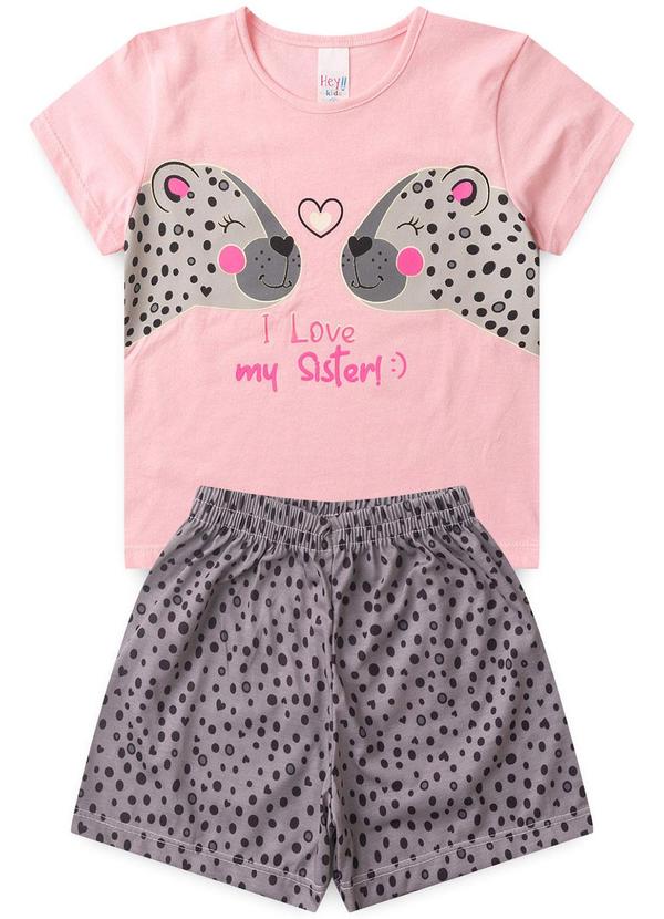 Vista 2 Pijama Feminino Verão I Love My Sister Rosa Atelie Da Crianca Atelie Da Crianca
